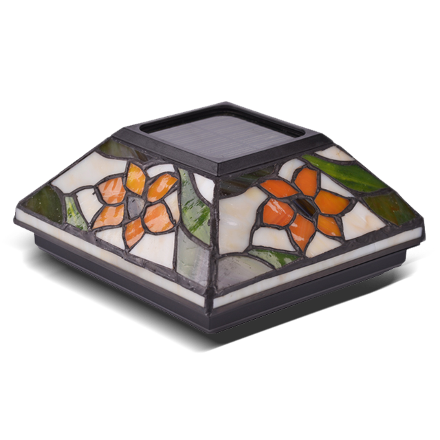 2211-F5 Tiffany Vidro Solar Post Cap Light 2211-F5 Tiffany Vidro Solar Post Cap Light