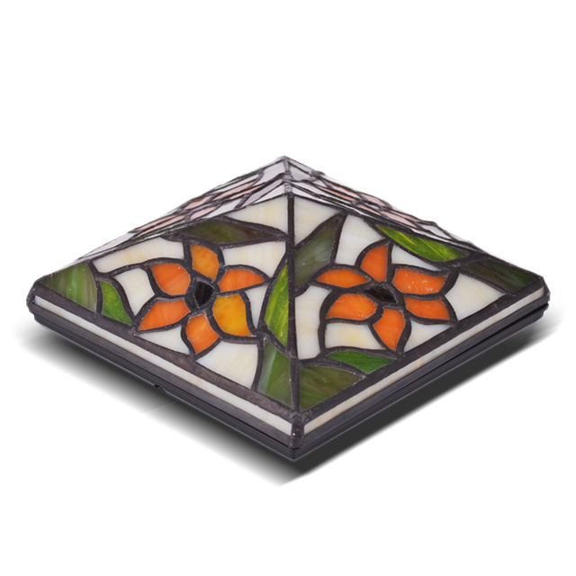 2211-TC1 Tampa de poste impermeável de vidro e plástico Tiffany 2211-TC1 Tampa de poste impermeável de vidro e plástico Tiffany